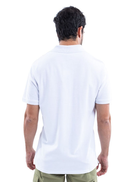 District75 Men's Short Sleeve Blouse Polo White