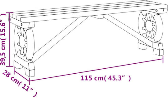 vidaXL Decorative Garden Wooden 115cmx28cmx39.5cm 2pcs 3207135