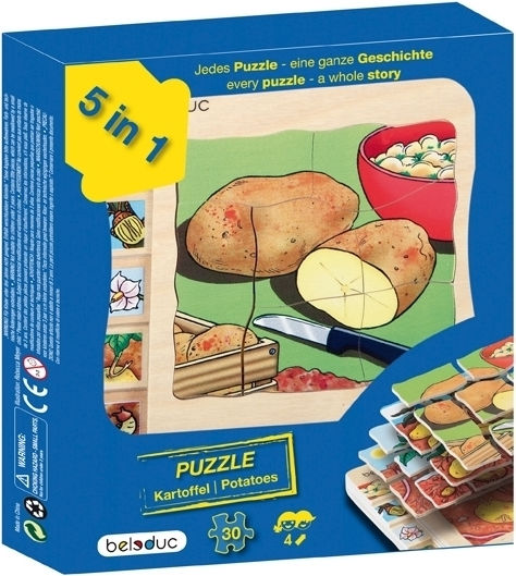 Wooden Kids Peg Puzzle Potato for 4+ years old+ Years 30pcs Beleduc