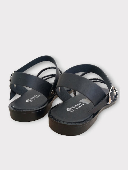 Flache Sandalen für Damen in Schwarz Farbe