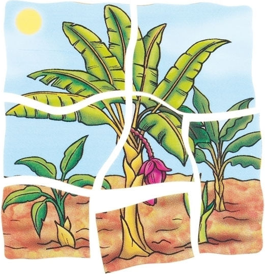 Lemnos Puzzle pentru Copii cu Îmbinări 5 nivele Bananier 30buc Beleduc