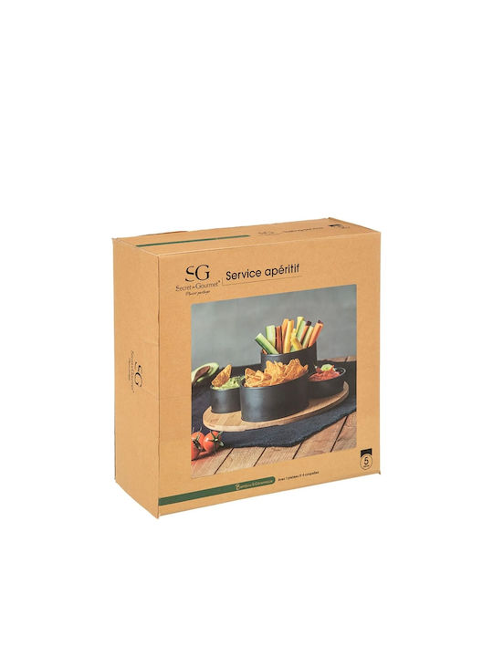 Secret de Gourmet Ξύλινη Ορντεβιέρα 4 Θέσεων Μαύρη Ø33xY10cm 5τμχ Secret de Gourmet Ξύλινη Ορντεβιέρα 4 Θέσεων Μαύρη Ø33xY10cm 5τμχ