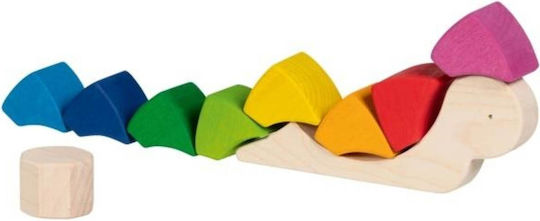 Wooden Kids Peg Puzzle Snail for 2++ Years 8pcs Goki