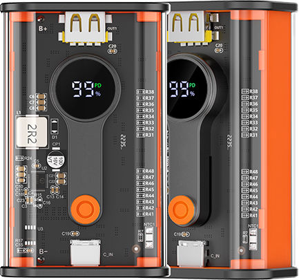 Recci RBP-P35 Mars Series Power Bank 10000mAh 22.5W with USB-A Port and USB-C Port Power Delivery Black