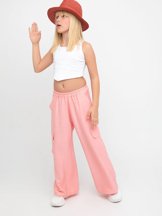 Kinder Schlaghose Cargo Stoff Rose