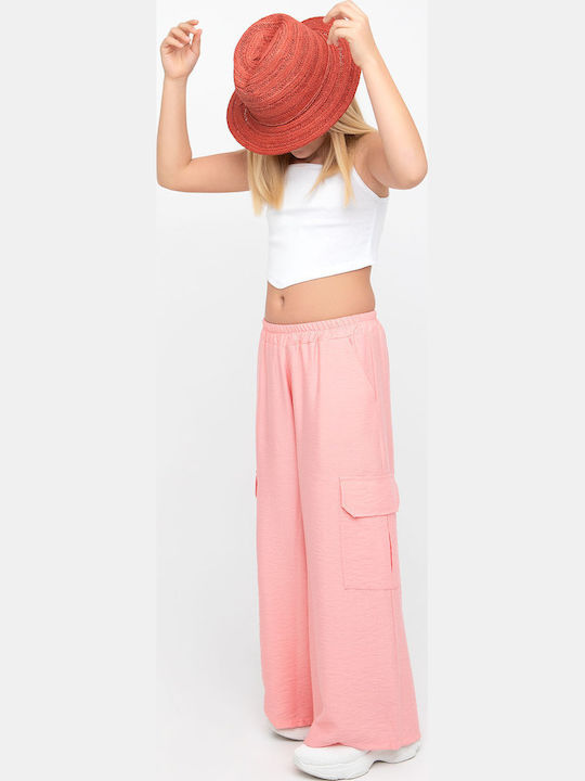 Kinder Schlaghose Cargo Stoff Rose