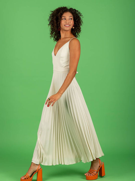 Sommer Maxi Damenkleid für Hochzeit Taufe Vanille 126-81661 Vanille