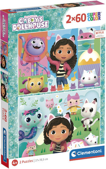Παιδικό Puzzle Super Color Gabby's Dollhouse για 4+ Ετών 60pcs Clementoni