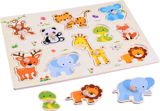Wooden Kids Puzzle Pegged 10pcs Jokomisiada