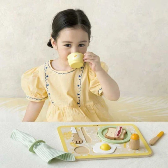Classic World Kochspielzeug / Küchenutensilien Breakfast Tray aus Holz 13Stück