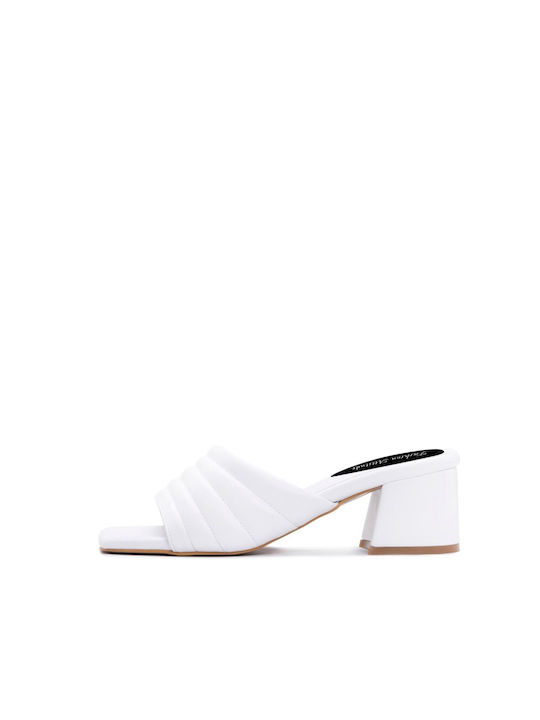 Fashion Attitude Heel Mules White