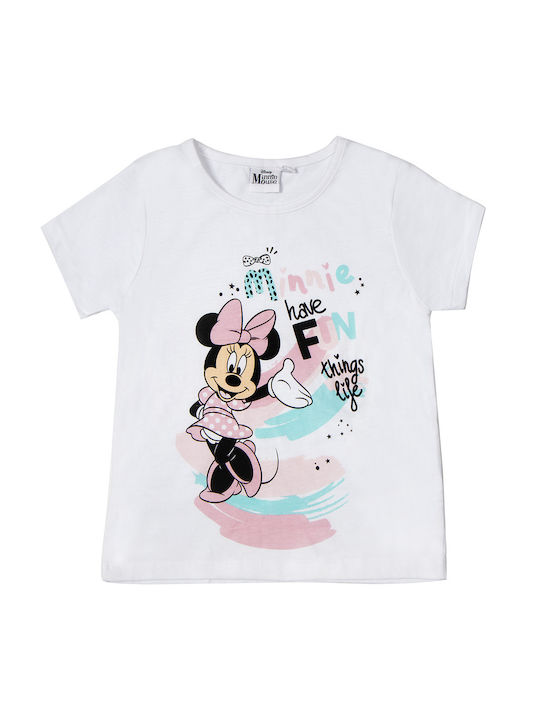 Disney Kids Pyjamas Cotton White Minnie