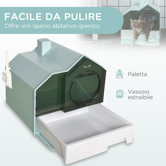Pawhut Cat Toilet Closed Light Blue L47 x W45 x H42cm