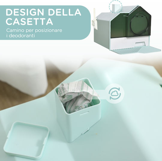Pawhut Cat Toilet Closed Light Blue L47 x W45 x H42cm