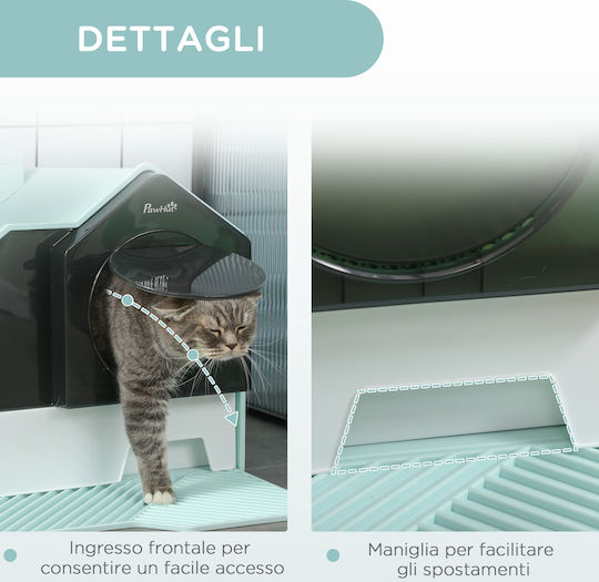 Pawhut Cat Toilet Closed Light Blue L47 x W45 x H42cm
