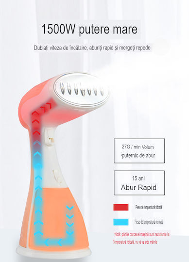 Kleiderdampfer Hand 1500W mit Behälter 300ml Orange