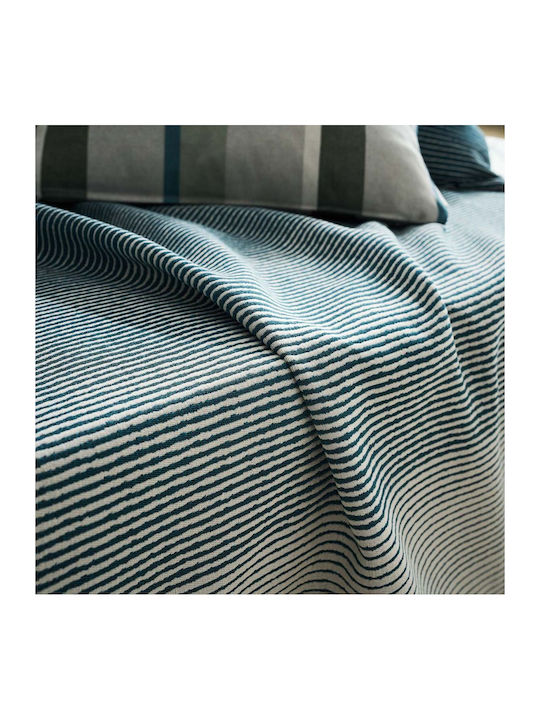 Gofis Home Zebra Ριχτάρι Διθέσιου Καναπέ 180x250εκ. Viridian Blue 302