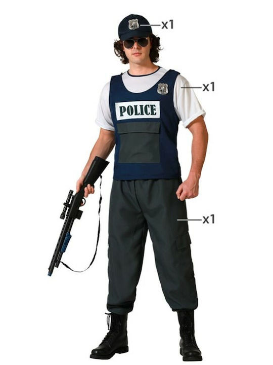 Costum de Halloween adulți adulți Polițist de sex masculin