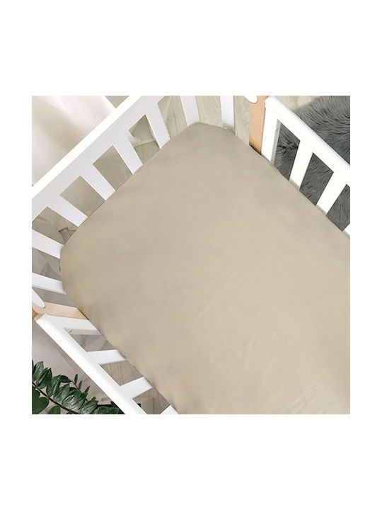 IngVart Baby Sheet Crib Cotton Fitted Beige