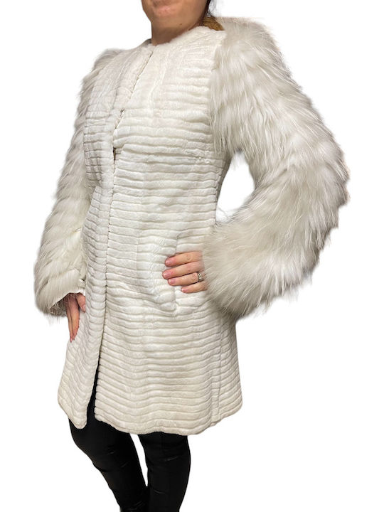Scurtă Blană de damă White