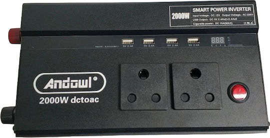 Andowl Car Inverter Modified Sinewave 2000W for 12V DC