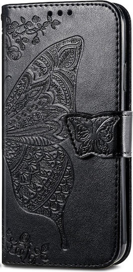 Butterfly Book Δερματίνης / Πλαστικό / Σιλικόνης Μαύρο (Realme Note 50)