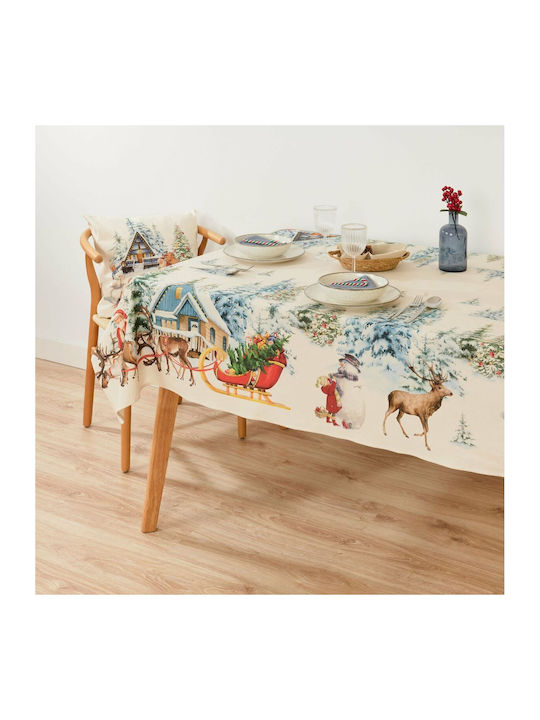 Mauré Christmas Tablecloth Fabric Multicolour L300xW155cm 1pcs