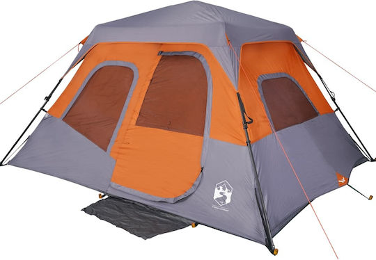 vidaXL Καλοκαιρινή Σκηνή Camping Γκρι για 6 Άτομα 344x282x192εκ.