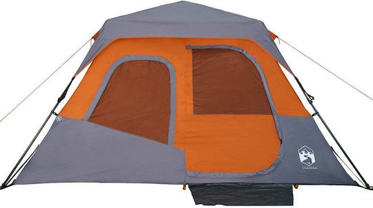 vidaXL Καλοκαιρινή Σκηνή Camping Γκρι για 6 Άτομα 344x282x192εκ.