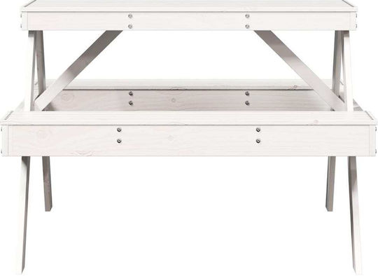Outdoor Dinner Free Standing Wood Table White 105x134x75cm