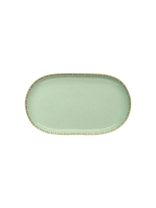 Dot Πιάτο Ρηχό Οβάλ από Πορσελάνη Πράσινο 33x33cm