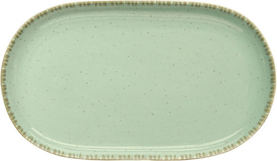Dot Πιάτο Ρηχό Οβάλ από Πορσελάνη Πράσινο 33x33cm