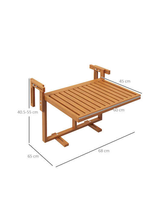 Masă Pentru Spații Mici Exterioare Din Teak Pliabil Teak 60x45x55cm