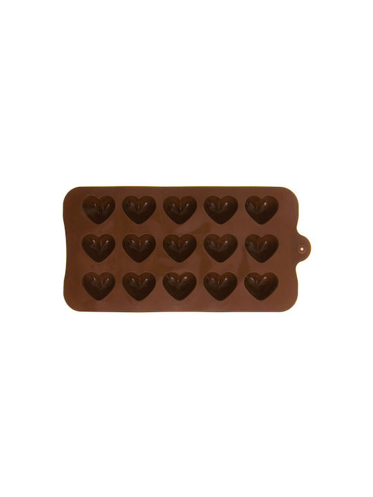 Keskor No Coating Silicone Chocolates 15 Cups Baking Pan Heart 20x10x3cm