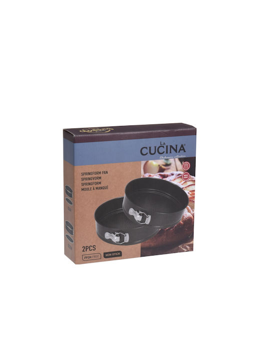 Cucina Φόρμα Ζαχαροπλαστικής για Κέικ Στρογγυλή από Αλουμίνιο 26x6.5εκ. 2τμχ