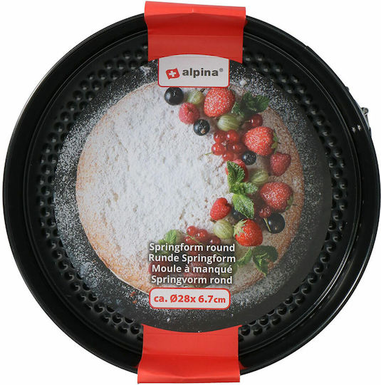Alpina Appliances Backform Torte Aluminium mit abnehmbarem Boden 28x28x6.7cm 1cm