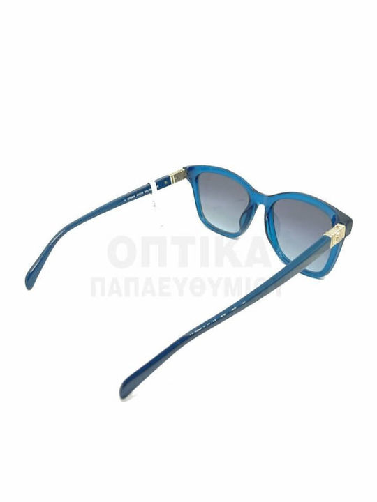 Tous Women's Sunglasses with Blue Plastic Frame and Gray Gradient Lens STOB88 0W47