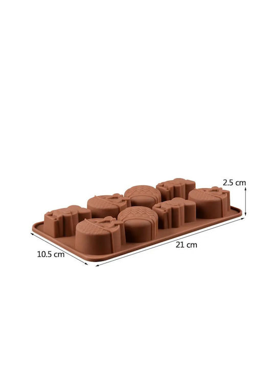 Sugar Love No Coating Silicone Chocolates 8 Cups Baking Pan Red 21x10.5x2.5cm