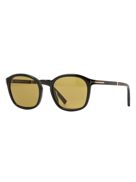 Tom Ford Jayson Sunglasses with Black Plastic Frame and Yellow Lens TF1020 01E