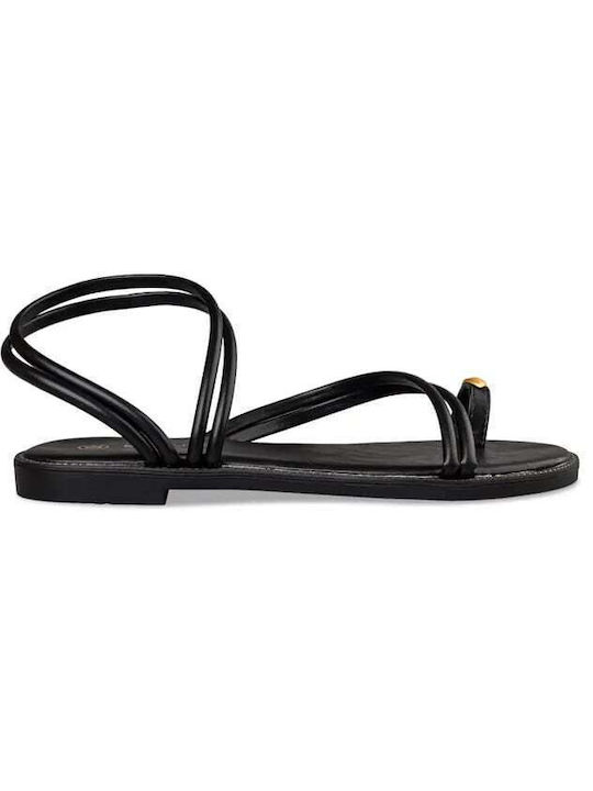 Envie Shoes Women's Flat Sandals with Strap in Black Color