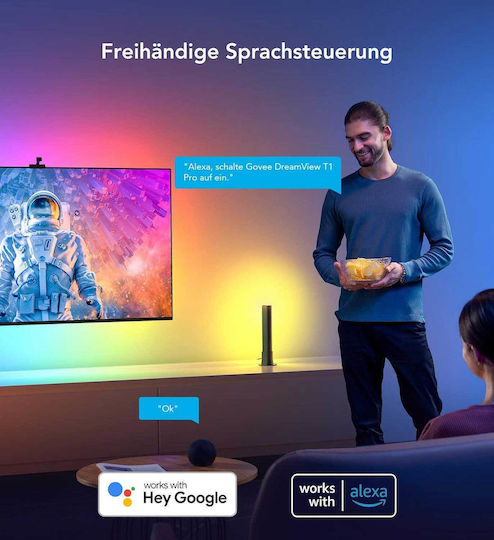 Govee Smart LED-Streifen Immersion H6199 Wi-Fi Fernseher RGB Licht mit Netzteil & WiFi-Controller