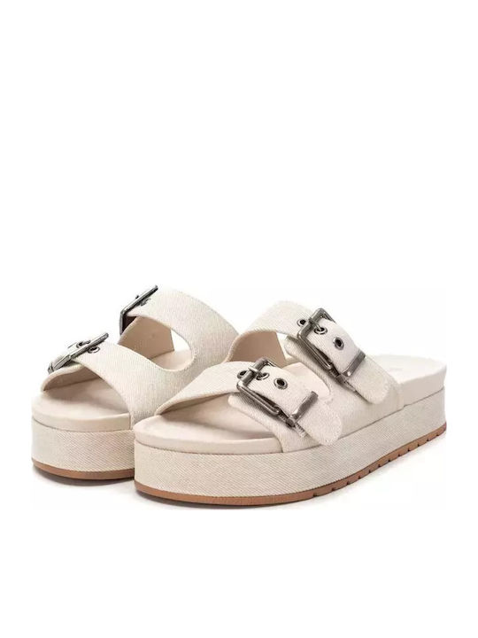 Flache Sandalen für Damen in Beige Farbe