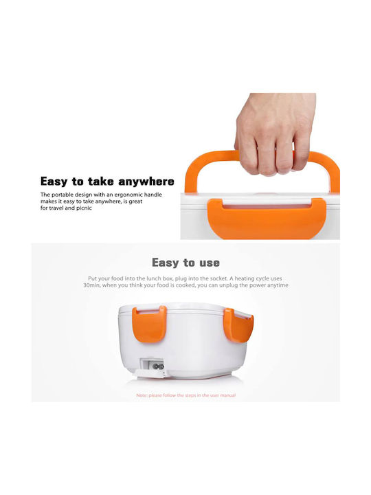 Plastic Electric Lunch Box DS-203041 Orange 1050ml