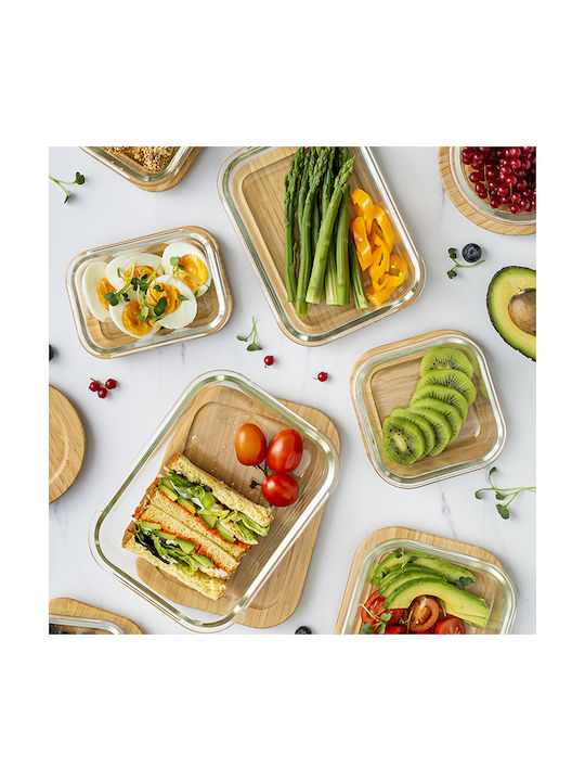 Nava Microwave Glass Lunch Box Transparent 750ml