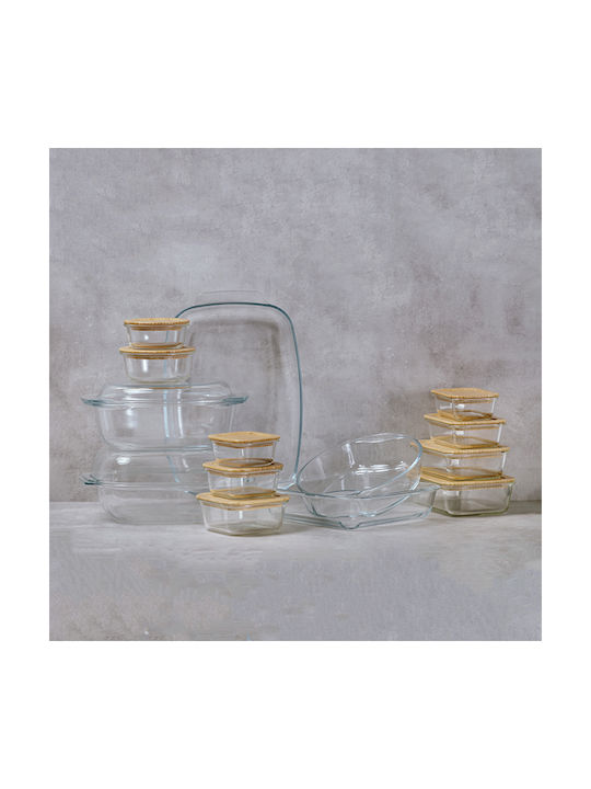 Nava Microwave Glass Lunch Box Transparent 300ml