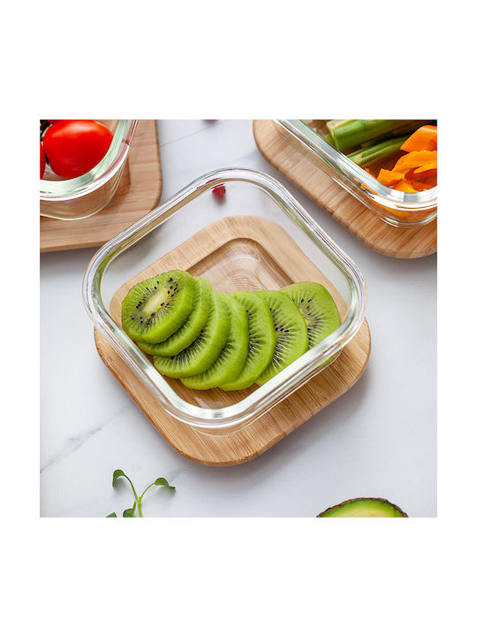 Nava Microwave Glass Lunch Box Transparent 750ml