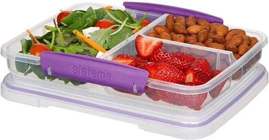 Sistema Plastic Lunch Box Split Blue 820ml