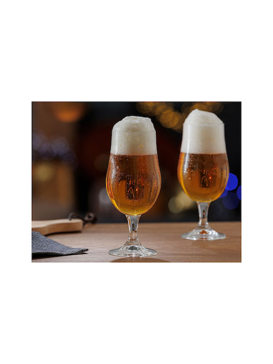 Secret de Gourmet Set of Glasses Beer, μπίρας made of Glass Stemmed 370ml 4pcs