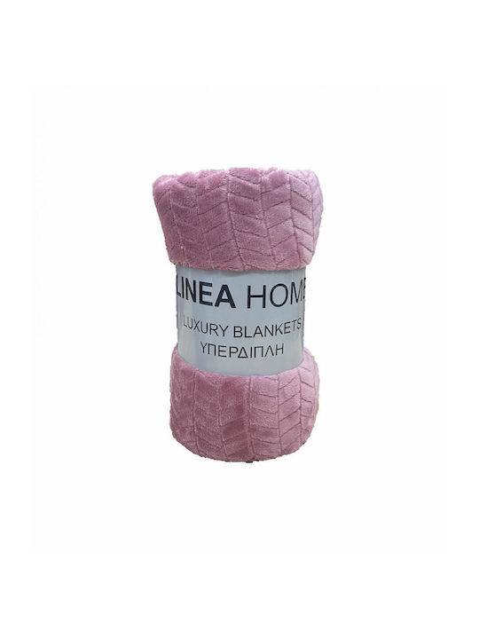 Linea Home Explora Blanket Fleece Single 150x200cm. Dusty Pink