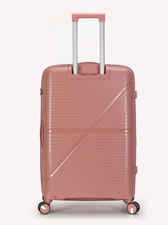 RCM Μεγάλη Βαλίτσα Ταξιδίου Σκληρή Rose Gold με 4 Ρόδες Ύψους 76εκ.
